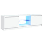 Tv-Benk Med Led-Lys Hvit 120X30X36 Cm