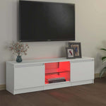 Tv-Benk Med Led-Lys Hvit 120X30X36 Cm