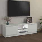 Tv-Benk Med Led-Lys Hvit 120X30X36 Cm