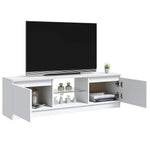 Tv-Benk Med Led-Lys Hvit 120X30X36 Cm