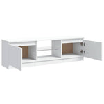 Tv-Benk Med Led-Lys Hvit 120X30X36 Cm