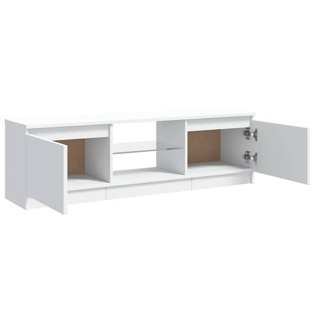Tv-Benk Med Led-Lys Hvit 120X30X36 Cm