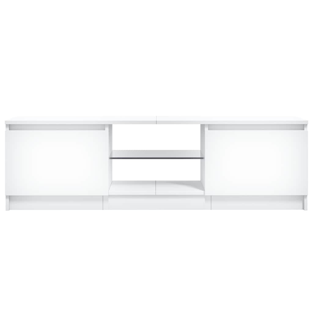 Tv-Benk Med Led-Lys Hvit 120X30X36 Cm