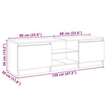 Tv-Benk Med Led-Lys Hvit 120X30X36 Cm