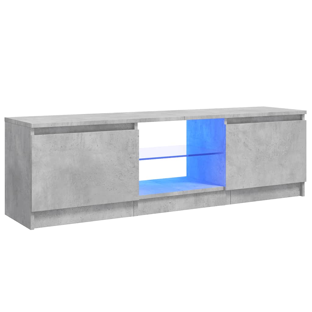 Tv-Benk Med Led-Lys Betonggrå 120X30X36 Cm