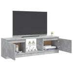 Tv-Benk Med Led-Lys Betonggrå 120X30X36 Cm