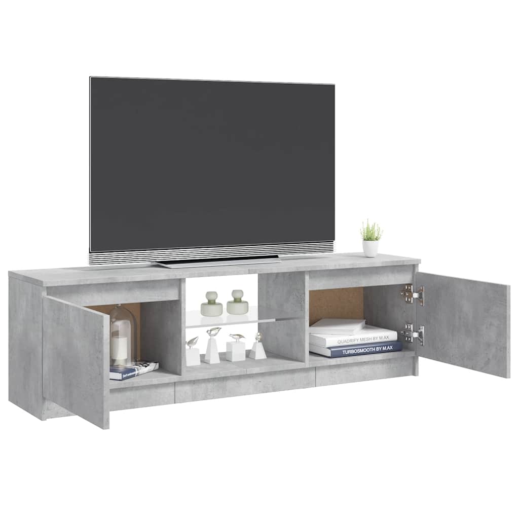 Tv-Benk Med Led-Lys Betonggrå 120X30X36 Cm
