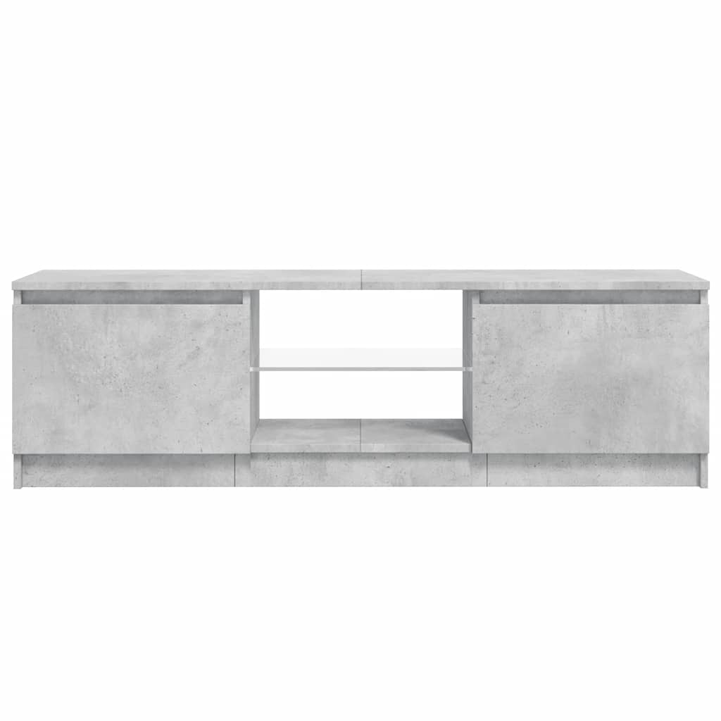 Tv-Benk Med Led-Lys Betonggrå 120X30X36 Cm