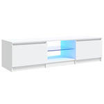 Tv-Benk Med Led-Lys Hvit 140X40X36 Cm