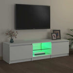 Tv-Benk Med Led-Lys Hvit 140X40X36 Cm