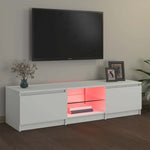 Tv-Benk Med Led-Lys Hvit 140X40X36 Cm