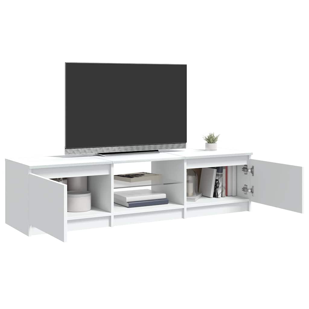 Tv-Benk Med Led-Lys Hvit 140X40X36 Cm