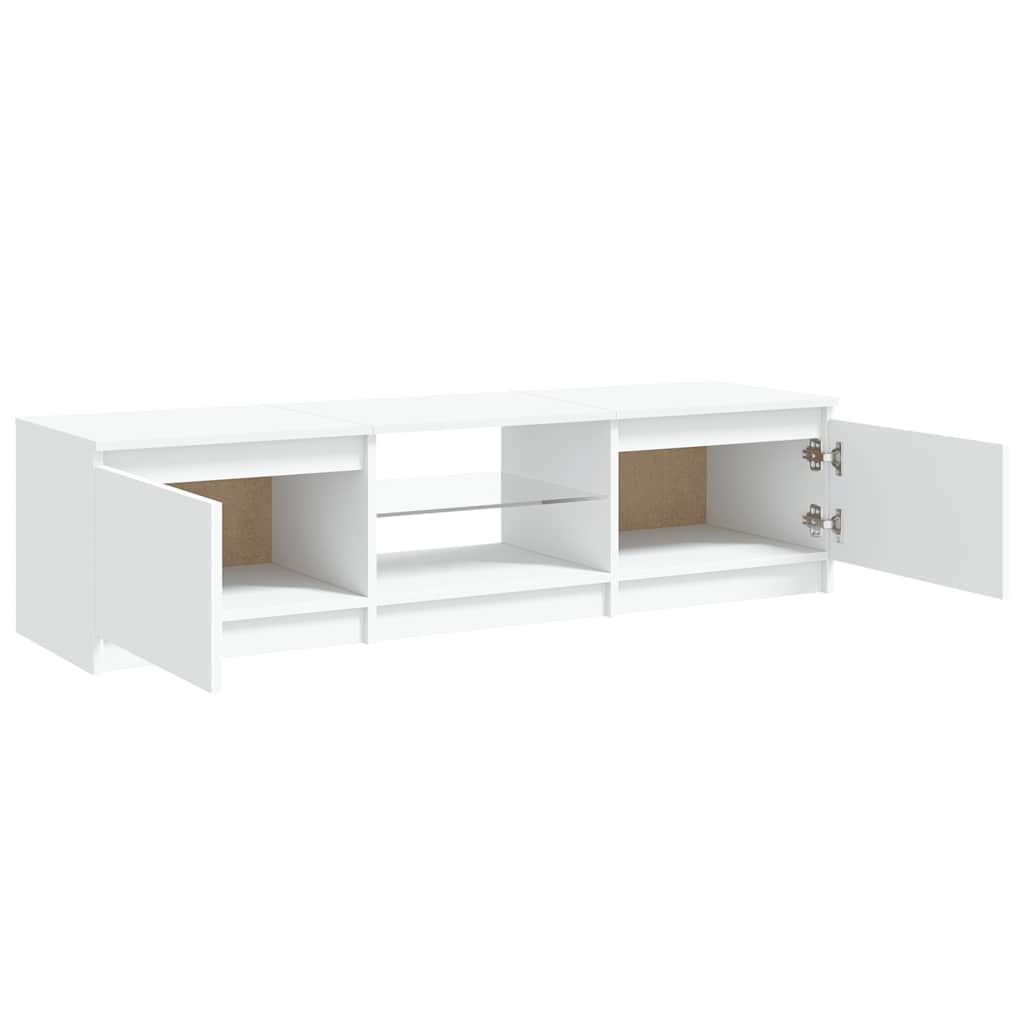 Tv-Benk Med Led-Lys Hvit 140X40X36 Cm