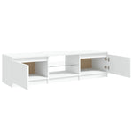 Tv-Benk Med Led-Lys Hvit 140X40X36 Cm