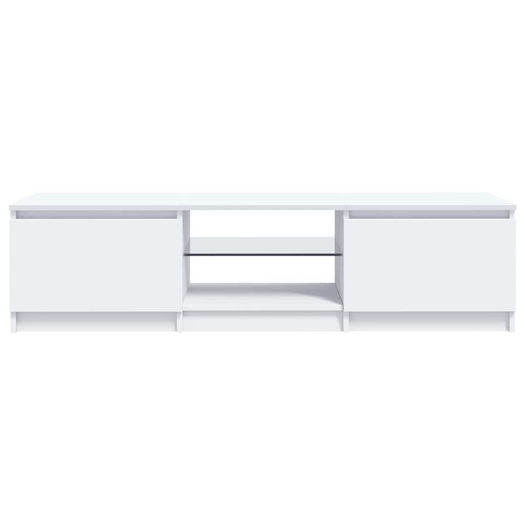 Tv-Benk Med Led-Lys Hvit 140X40X36 Cm