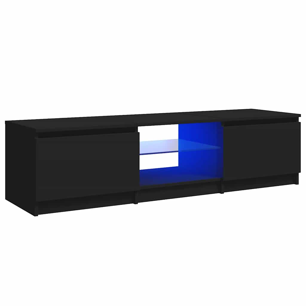 Tv-Benk Med Led-Lys Svart 140X40X35,5 Cm