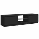 Tv-Benk Med Led-Lys Svart 140X40X35,5 Cm