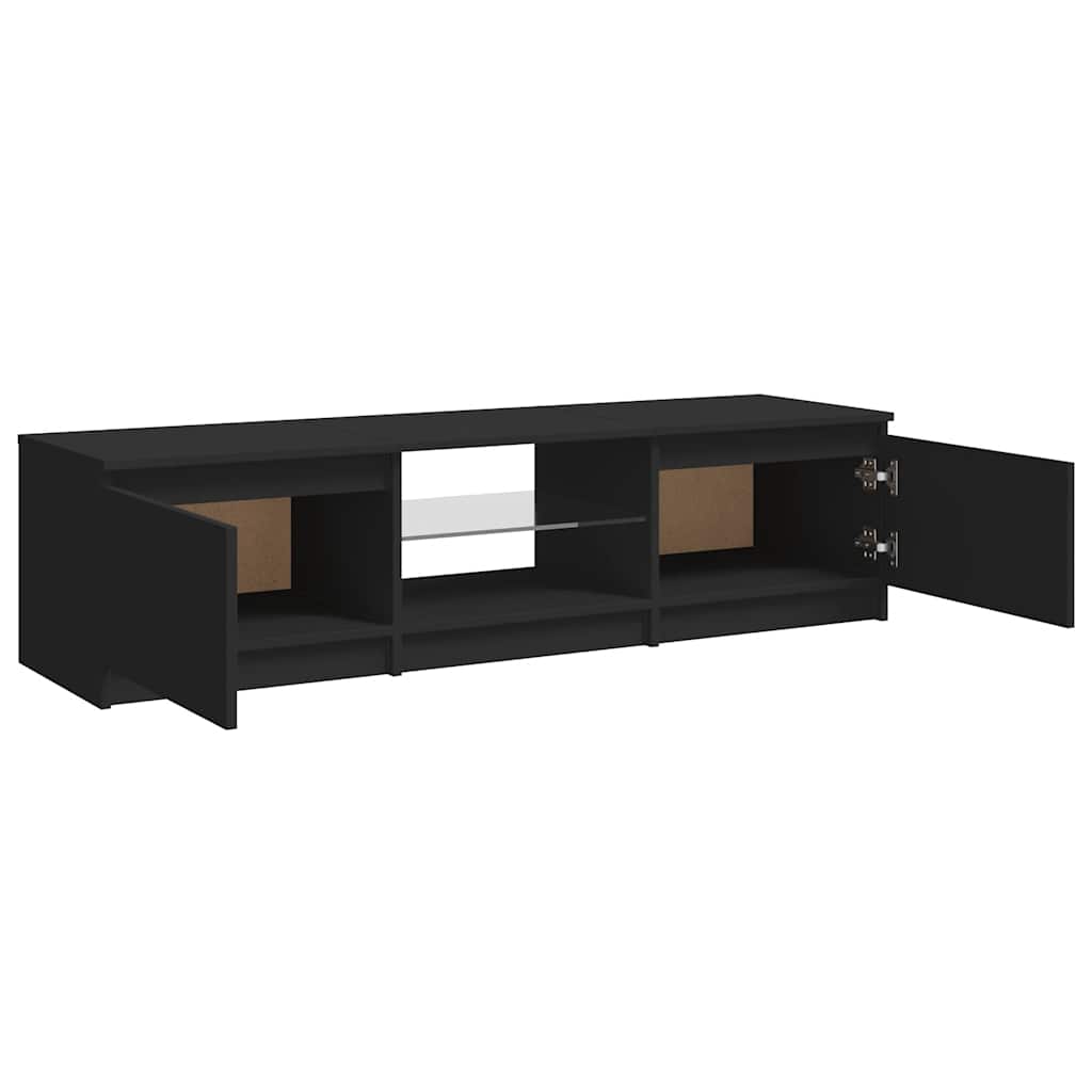 Tv-Benk Med Led-Lys Svart 140X40X35,5 Cm