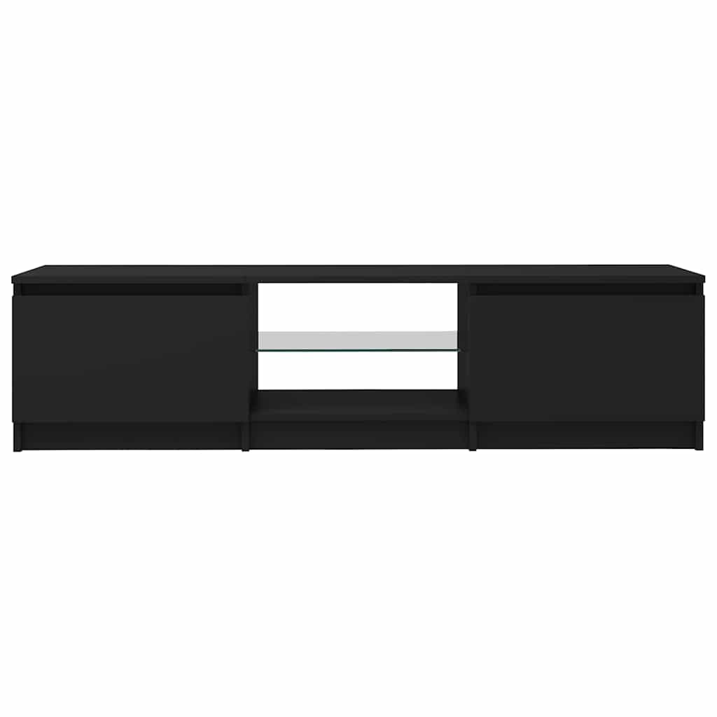 Tv-Benk Med Led-Lys Svart 140X40X35,5 Cm