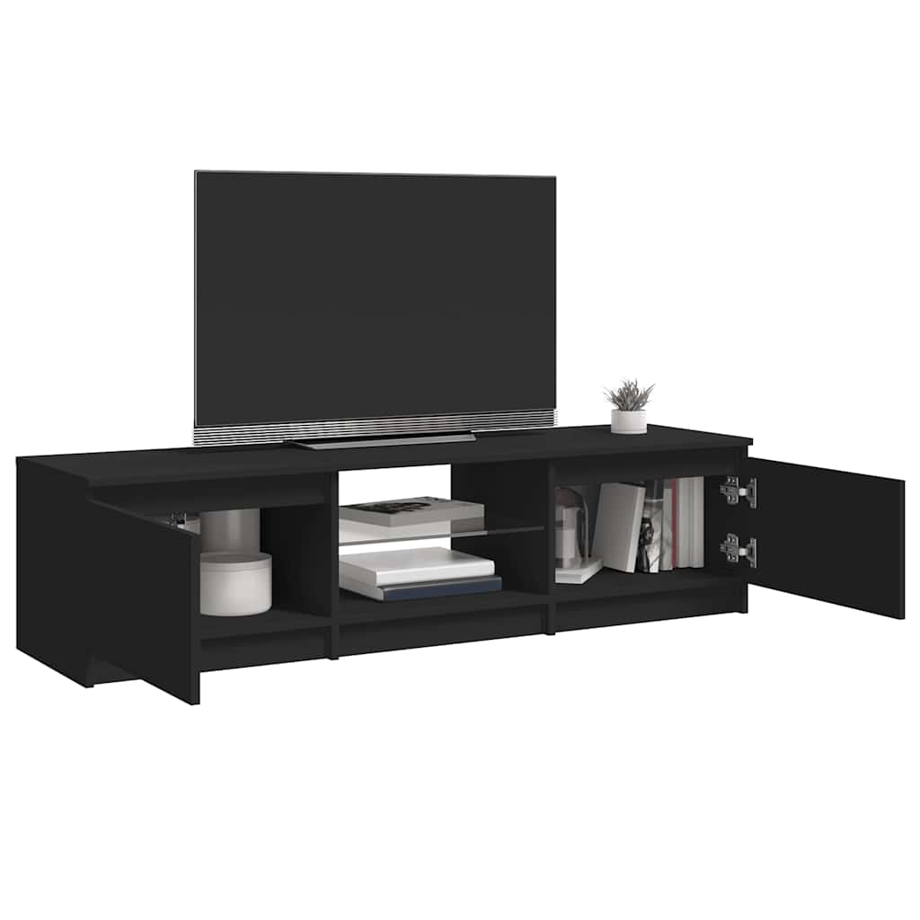 Tv-Benk Med Led-Lys Svart 140X40X35,5 Cm