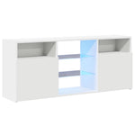 Tv-Benk Med Led-Lys Hvit 120X30X50 Cm