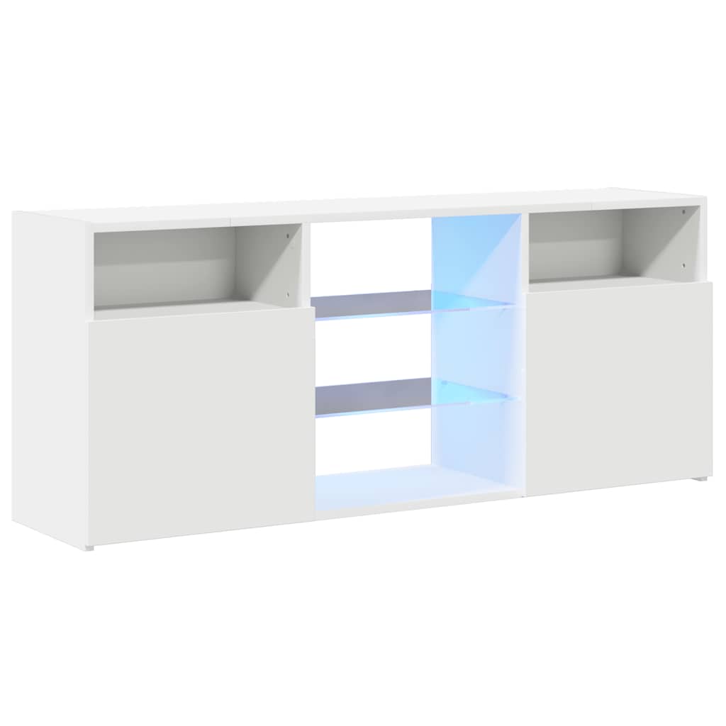Tv-Benk Med Led-Lys Hvit 120X30X50 Cm