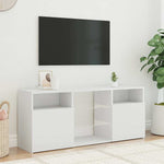 Tv-Benk Med Led-Lys Hvit 120X30X50 Cm