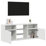 Tv-Benk Med Led-Lys Hvit 120X30X50 Cm