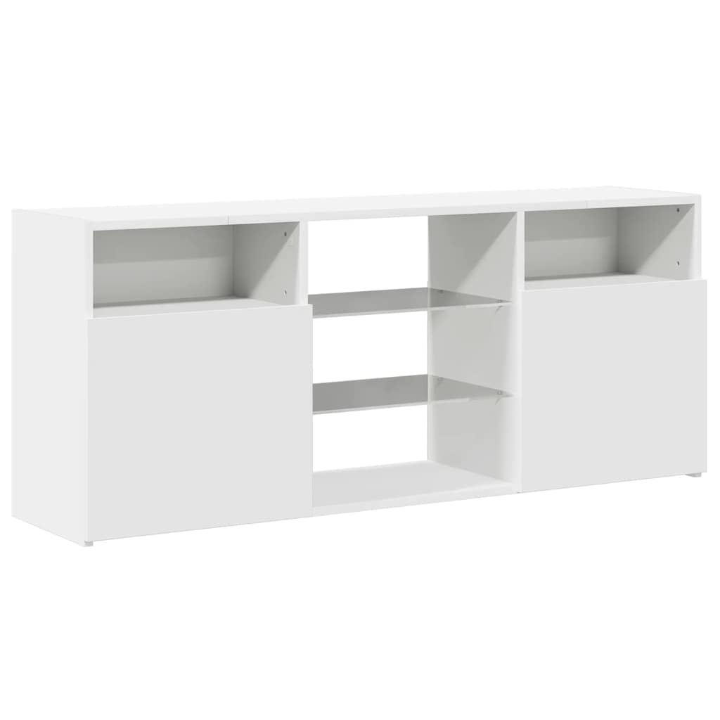 Tv-Benk Med Led-Lys Hvit 120X30X50 Cm