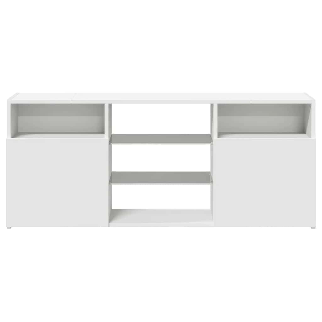 Tv-Benk Med Led-Lys Hvit 120X30X50 Cm