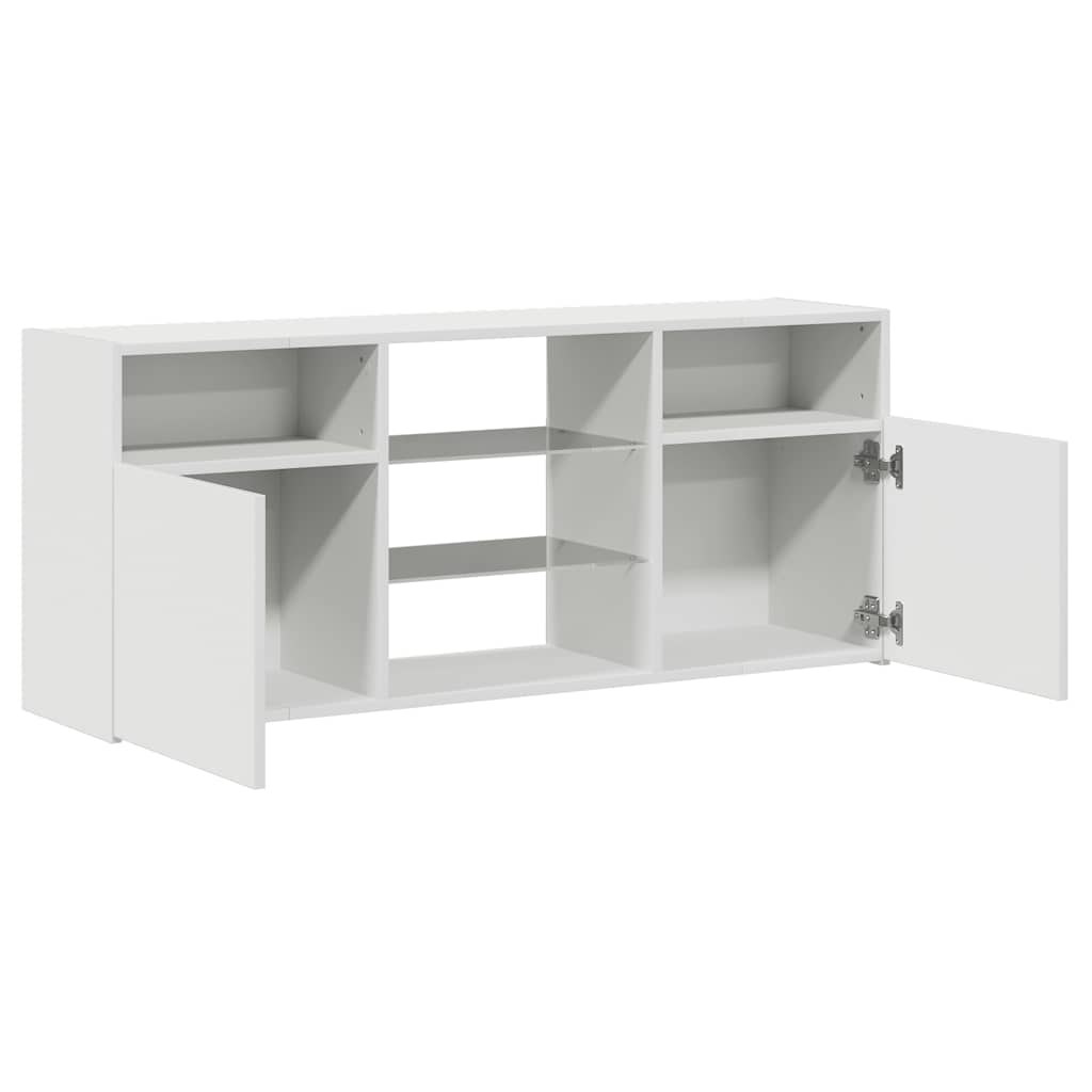 Tv-Benk Med Led-Lys Hvit 120X30X50 Cm