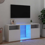 Tv-Benk Med Led-Lys Hvit 120X30X50 Cm