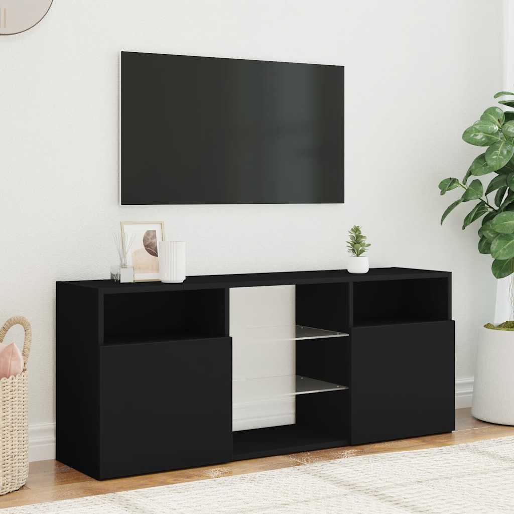 Tv-Benk Med Led-Lys Svart 120X30X50 Cm