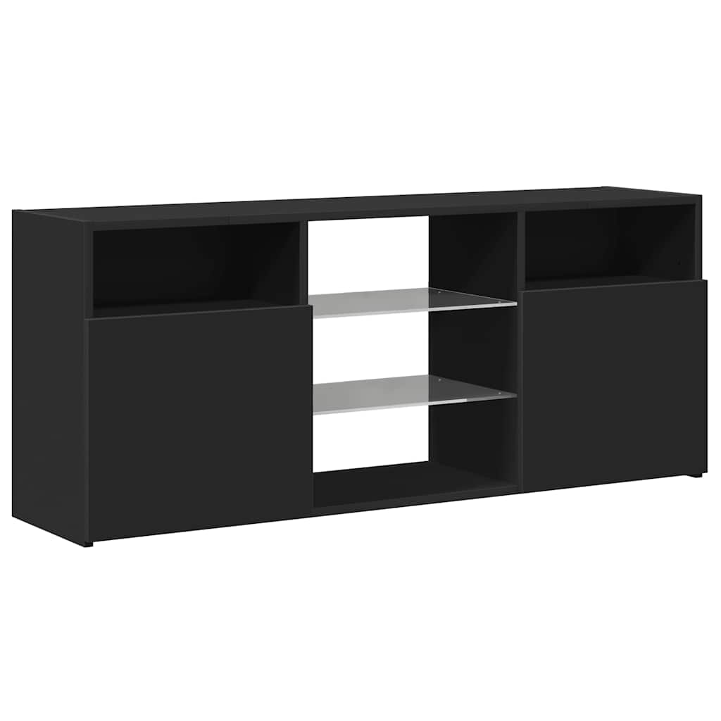 Tv-Benk Med Led-Lys Svart 120X30X50 Cm