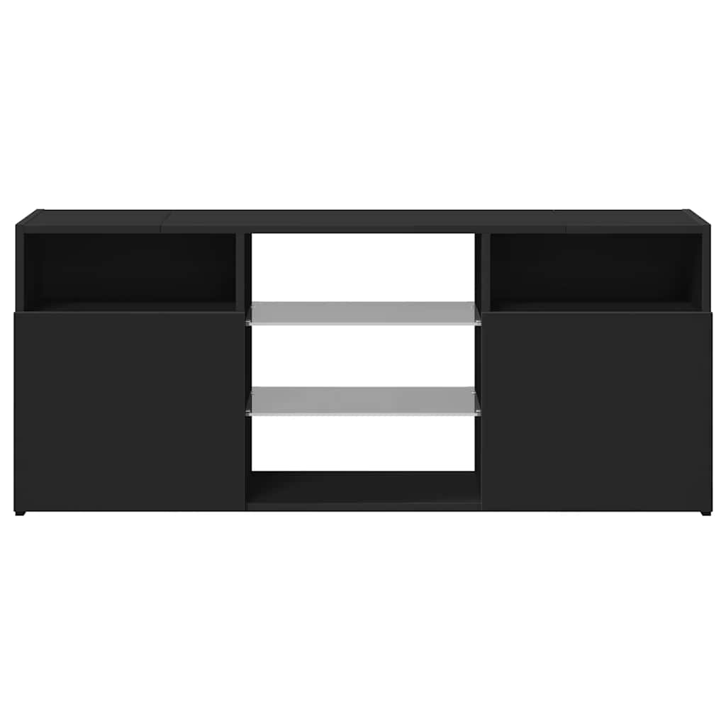 Tv-Benk Med Led-Lys Svart 120X30X50 Cm