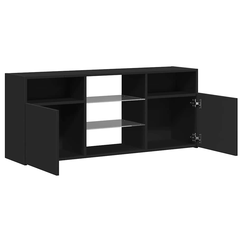 Tv-Benk Med Led-Lys Svart 120X30X50 Cm