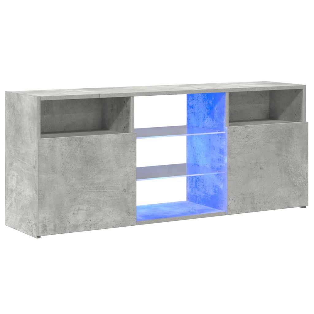 Tv-Benk Med Led-Lys Betonggrå 120X30X50 Cm