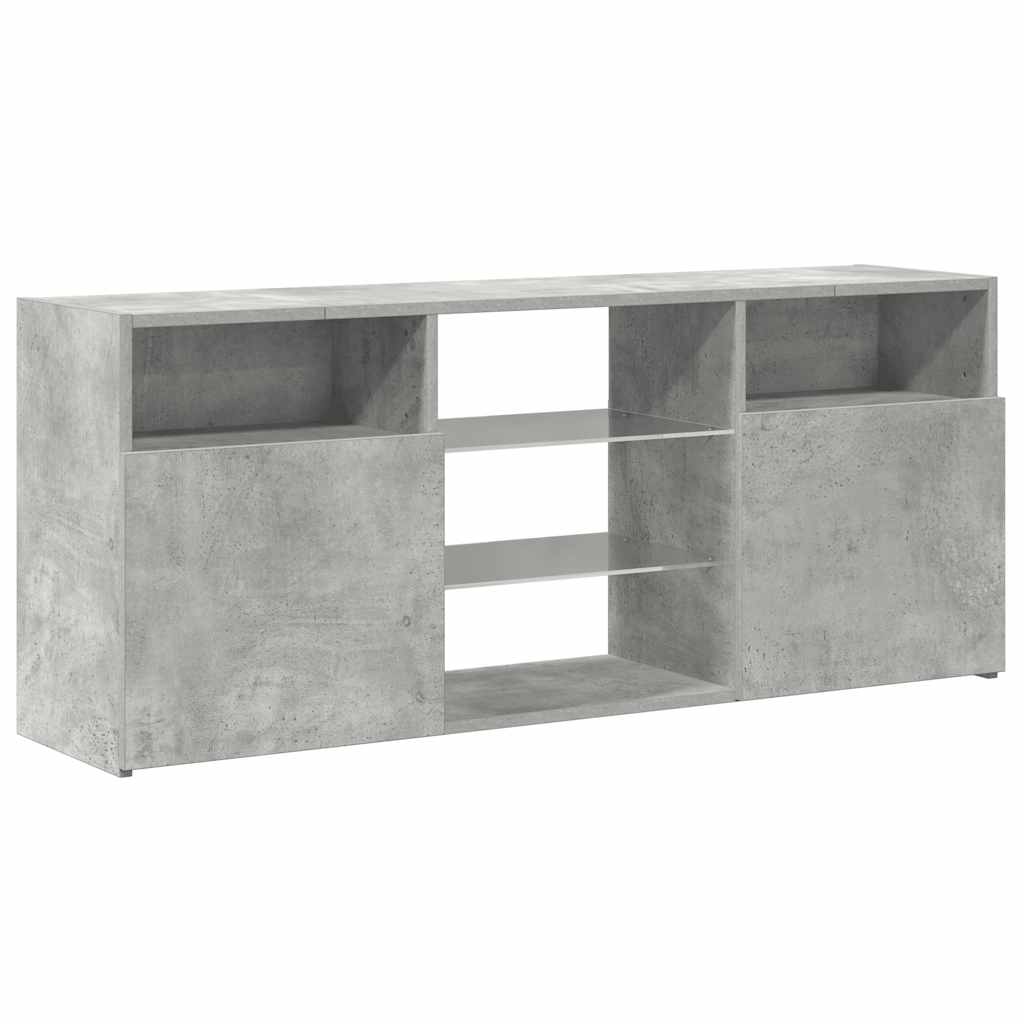 Tv-Benk Med Led-Lys Betonggrå 120X30X50 Cm