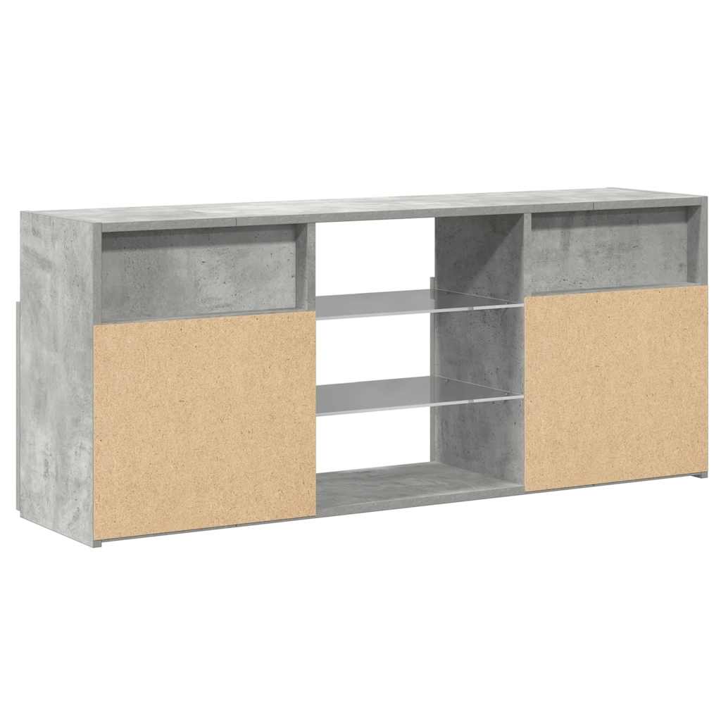 Tv-Benk Med Led-Lys Betonggrå 120X30X50 Cm