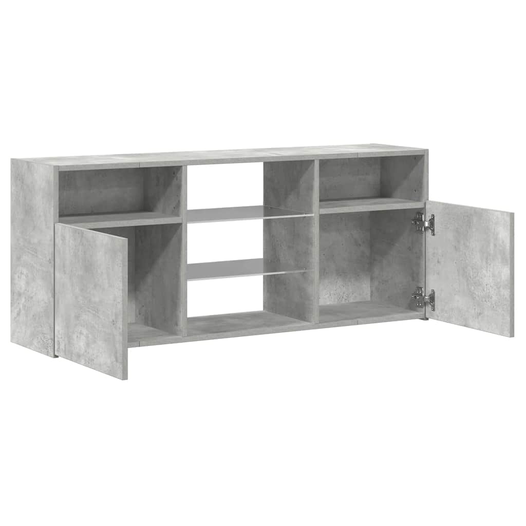 Tv-Benk Med Led-Lys Betonggrå 120X30X50 Cm