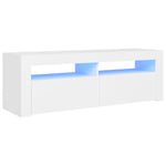 Tv-Benk Med Led-Lys Hvit 120X35X40 Cm
