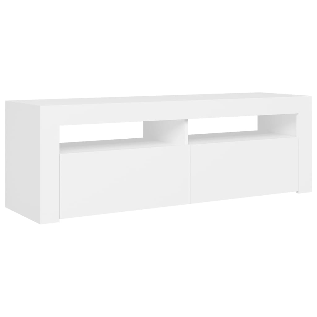 Tv-Benk Med Led-Lys Hvit 120X35X40 Cm