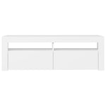 Tv-Benk Med Led-Lys Hvit 120X35X40 Cm