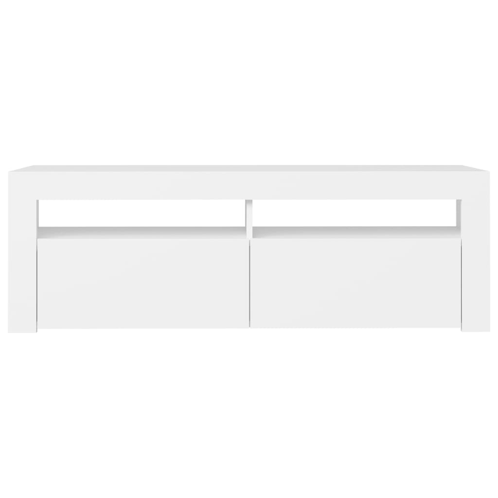 Tv-Benk Med Led-Lys Hvit 120X35X40 Cm