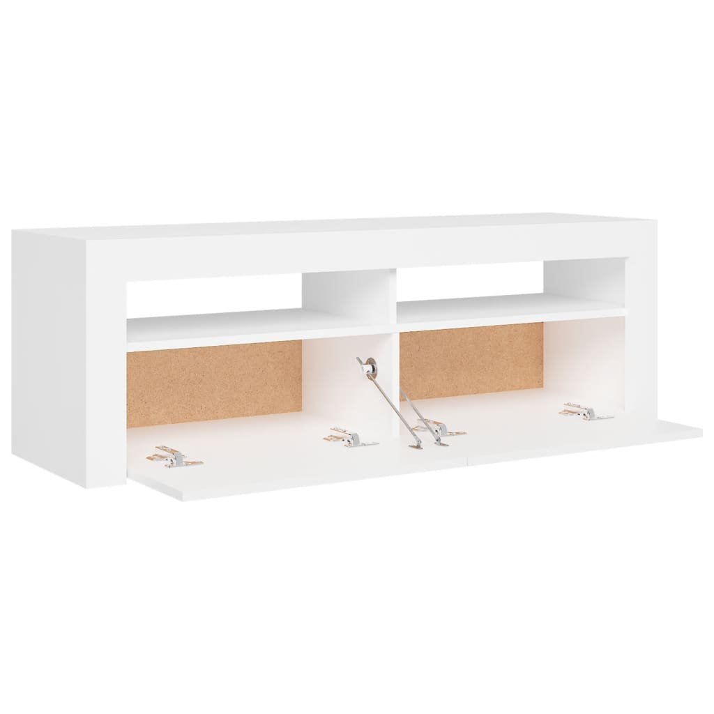 Tv-Benk Med Led-Lys Hvit 120X35X40 Cm