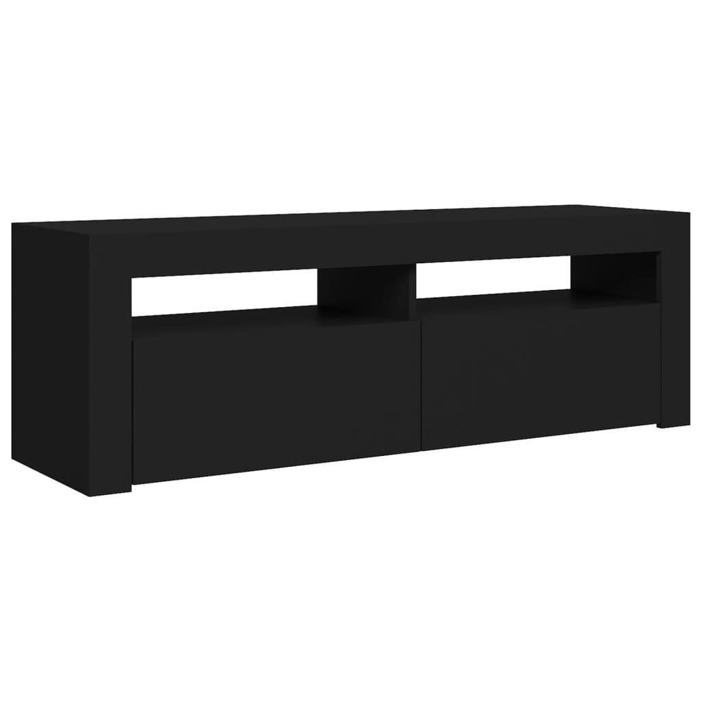 Tv-Benk Med Led-Lys Svart 120X35X40 Cm