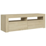 Tv-Benk Med Led-Lys Sonoma Eik 120X35X40 Cm