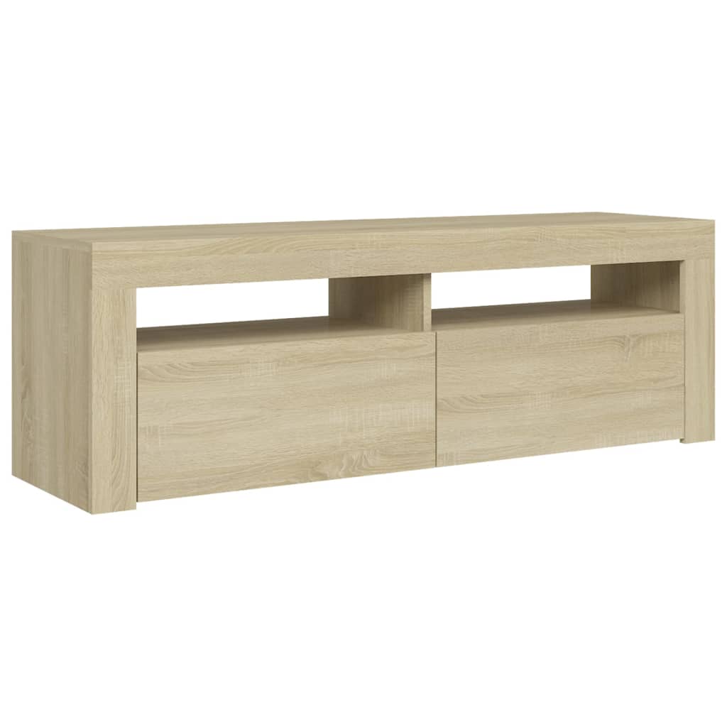 Tv-Benk Med Led-Lys Sonoma Eik 120X35X40 Cm