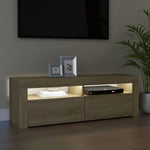 Tv-Benk Med Led-Lys Sonoma Eik 120X35X40 Cm
