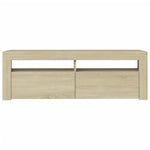 Tv-Benk Med Led-Lys Sonoma Eik 120X35X40 Cm